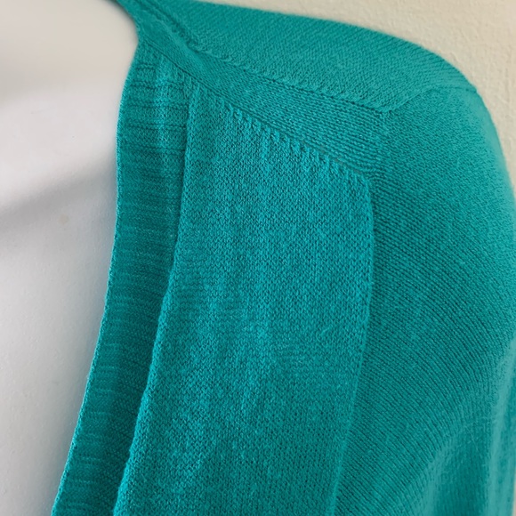 Turquoise/teal long button-up cardigan - Picture 6 of 9